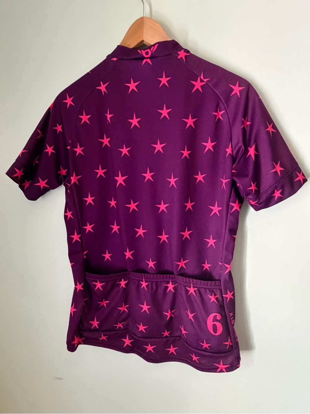 Twin Six Women’s Large Purple Pink Star Cycling Jersey USA Made Full Zip Bike - Picture 6 of 7